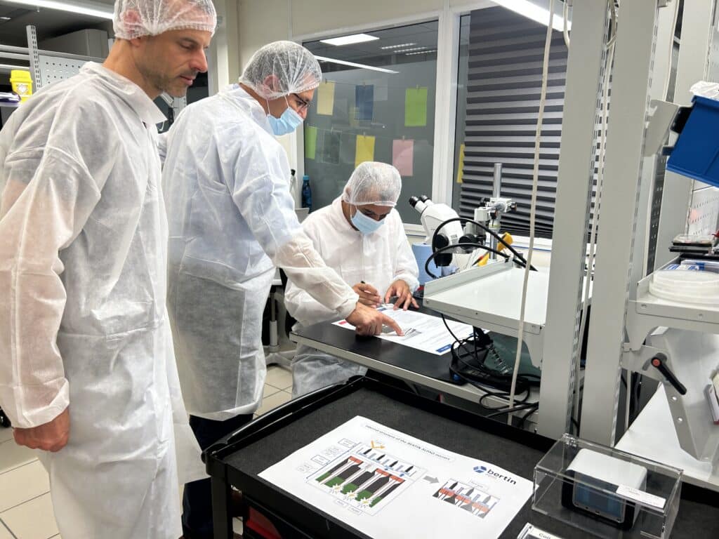COMEX members testing coil winding and magnet assembly inside Bertin Alpao facilities